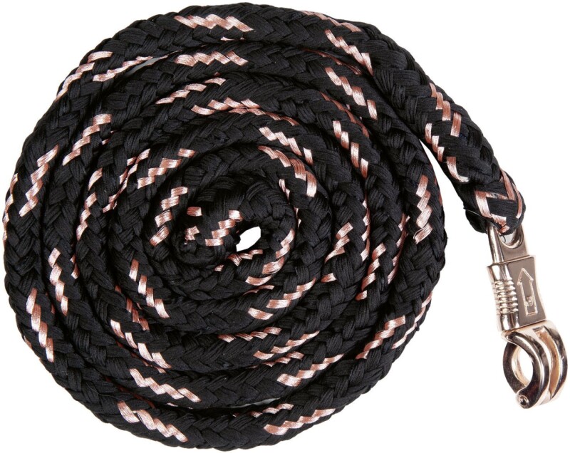 Vodítko Rosegold s panik karabinou - vínová