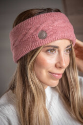 Zimní čelenka Pénélope - antique pink