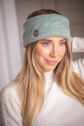 Zimní čelenka Pénélope - sage green