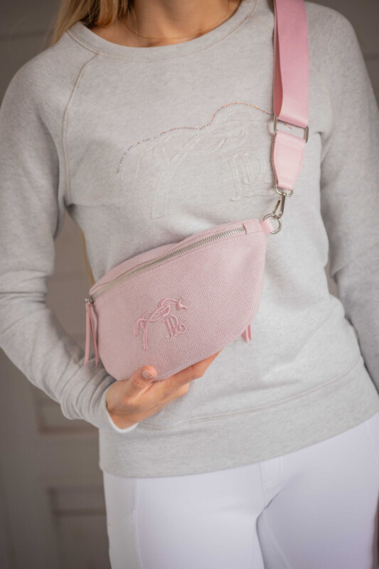 Taška přes rameno Pénélope Chevron - pink