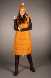 Dlouhá vesta Arezzo - hořčicová vel. S