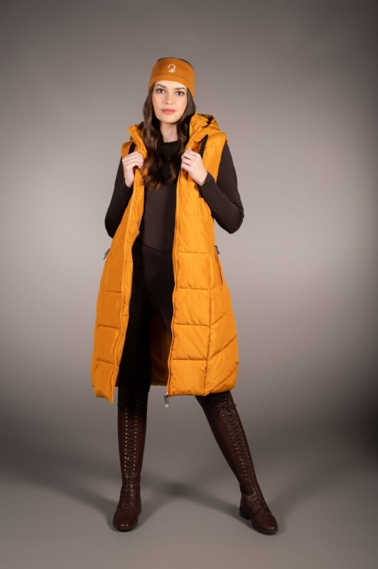 Dlouhá vesta Arezzo - hořčicová vel. S