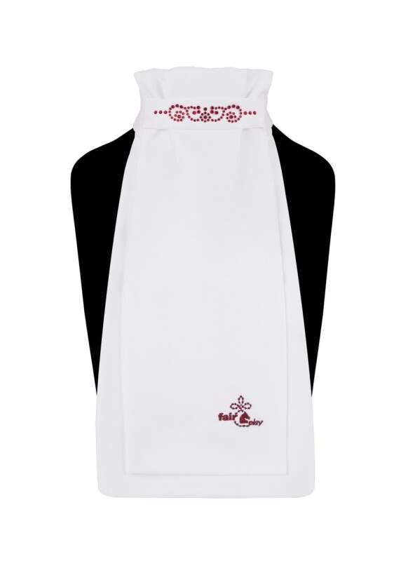 Plastron Andrea Chic - white/burgundy