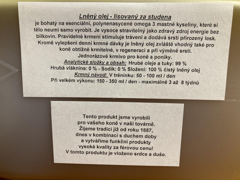 Lněný olej Bense&Eicke 5L