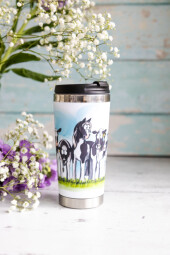 Emily Cole cestovní hrnek - Cow Pony