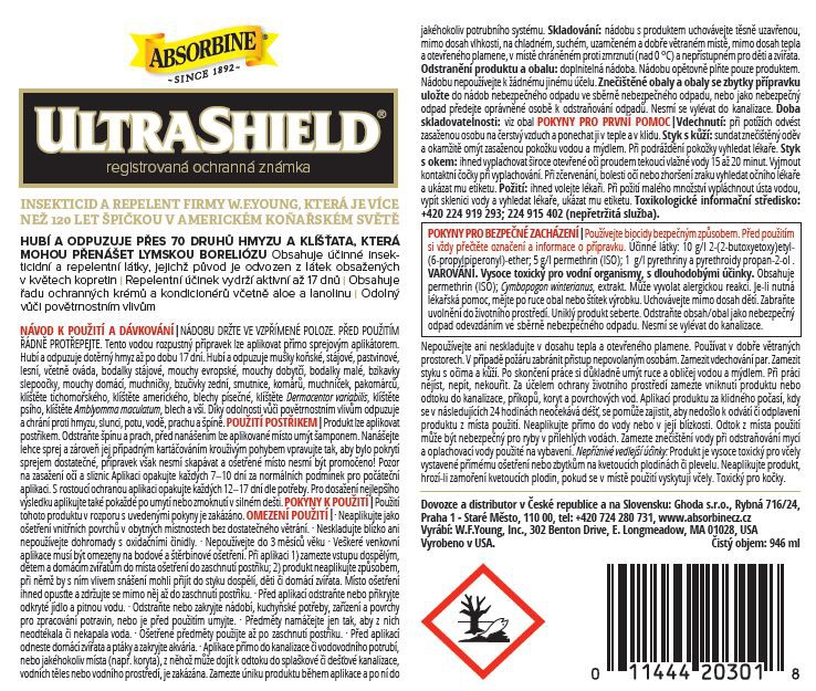 Repelent Absorbine UltraShield - 3,8l