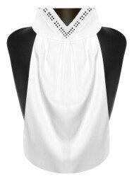 Plastron Faven white/black