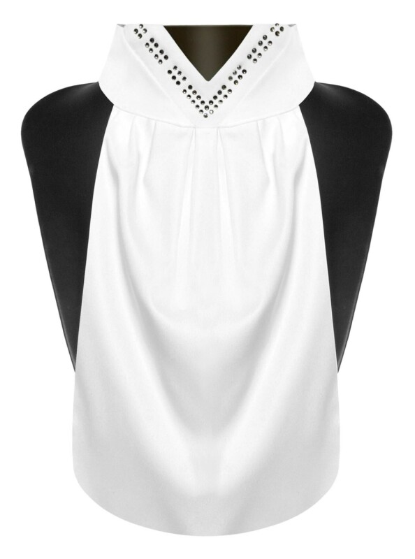 Plastron Faven white/black
