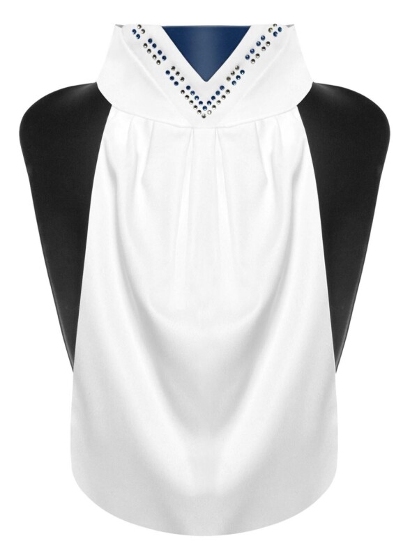 Plastron Faven white/navy