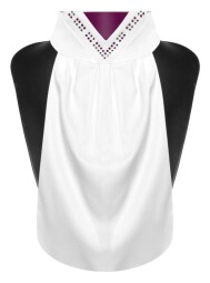 Plastron Faven white/royal berry