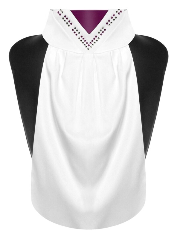 Plastron Faven white/royal berry
